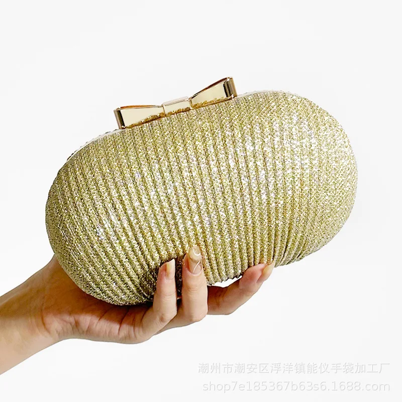 

Новая сумка для ужина, плиссированная сумка-клатч с бабочкой, гусиным яйцом и блестками, банкетное платье, вечерние женские маленькие сумки