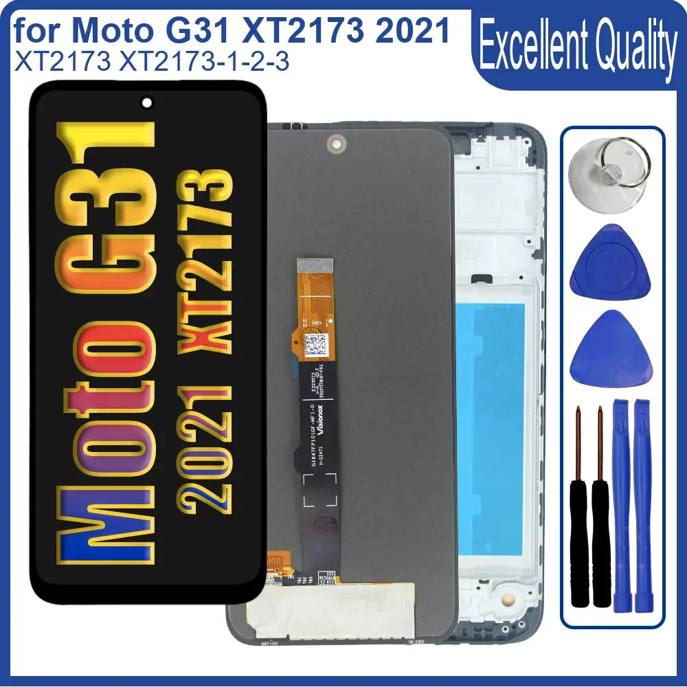 New LCD for Motorola Moto G31 2021 XT2173 LCD Display Touch Screen Assembly for Moto G31 XT2173-1 LCD Replacement With Frame