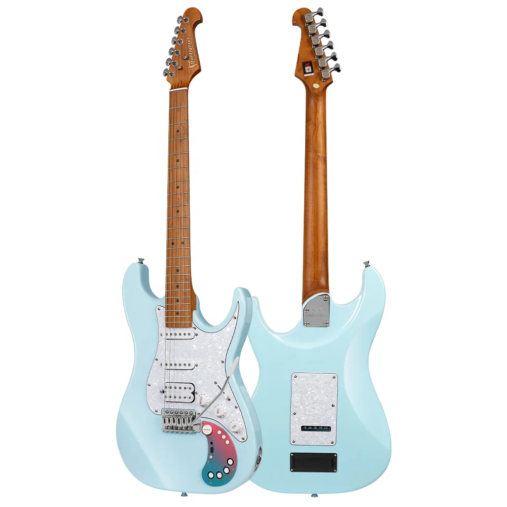 OEM D-160SE New arrival ST custom Solo guitarra electrica manufacturers DIY kit blue color Electric Guitar with effect pedal