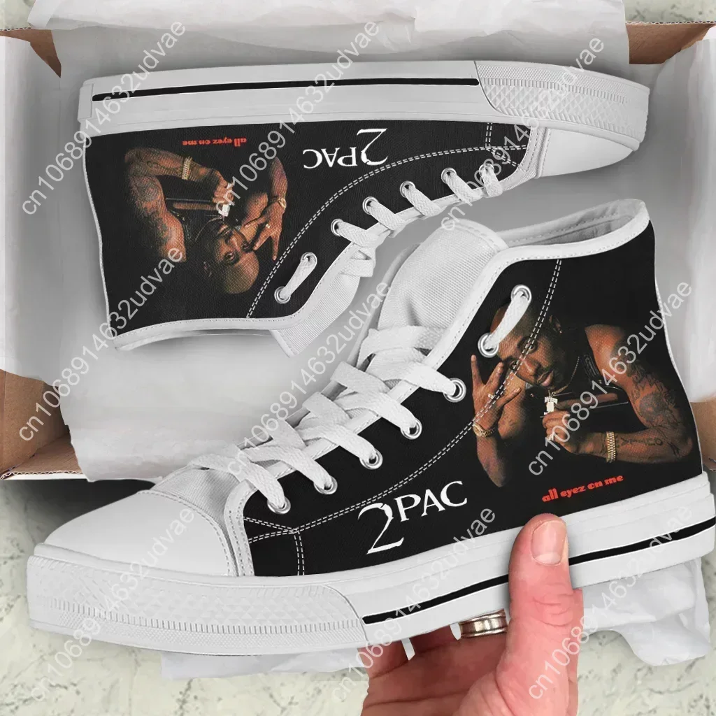 Hot Summer Rap 2pac Tupac All Eyez on Me Arrive Fashion Lightweight High Top Classic Canvas Shoes Men Women Sneakers Board Shoe