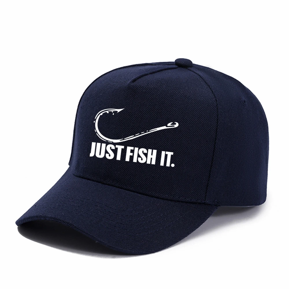 Fishing Hobbyist Just Fish It Funny Baseball Cap Peaked Cap Adjustable Unisex Spring Summer Dad Hat Shade Sport Baseball Hats