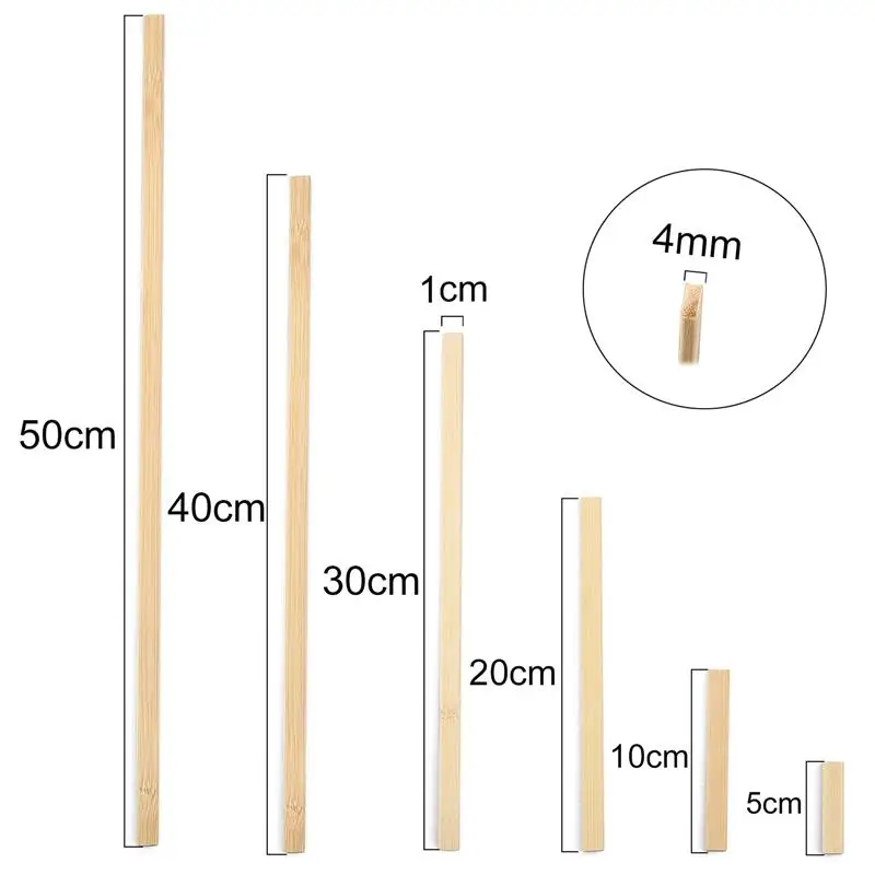 Flat Bamboo Slice 5-50CM For Crafts And Model Making Furniture Materials DIY Durable Dowel Building Model Woodworking Tool