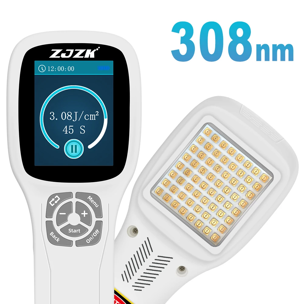 ZJZK Professional 308nm Excimer Phototherapy Device for Vitiligo Psoriasis Treatment No Side Effects Eczema & Elderly Healthcare