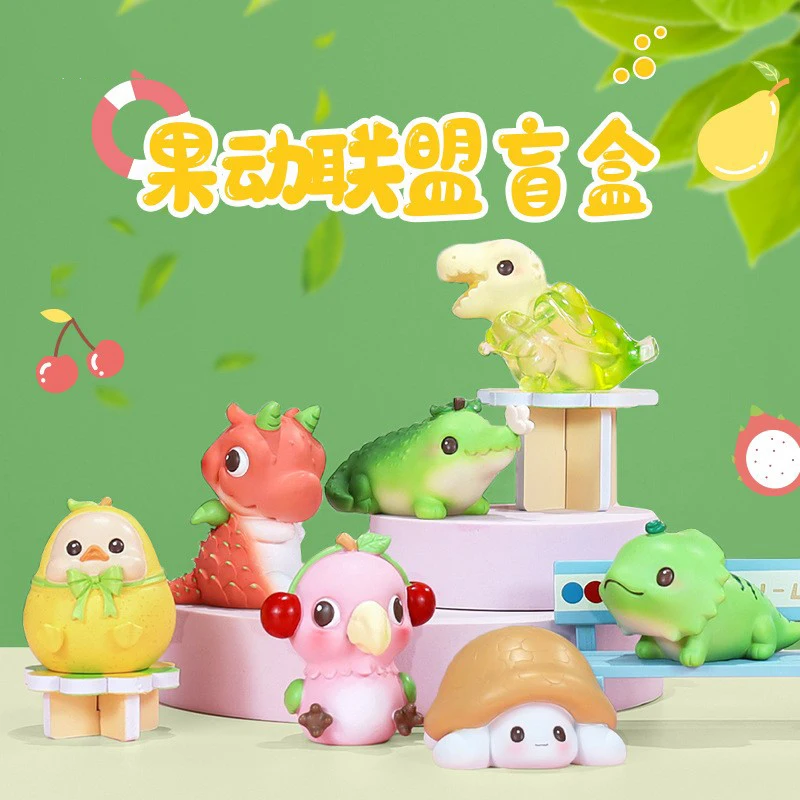 Boîte aveugle originale de la série Fruit Alliance, jouets fruits animaux, sac de devinettes, figurine Anime, modèle Kawaii, cadeau d'anniversaire, boîte mystère