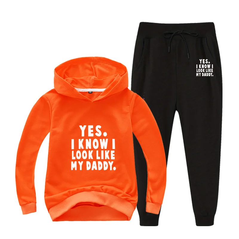 2025Cross-Border New Spring Casual Two-Piece Cartoon Boys and Girls Long Sleeve Sweatshirt and Jogger Pants Set