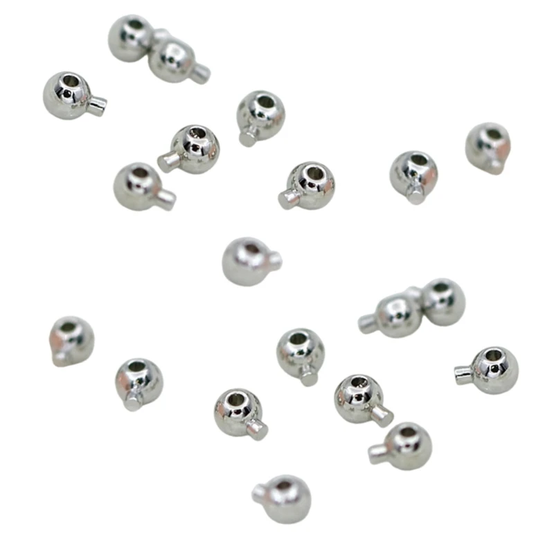 20pcs Round Bracelet Clasp Set Positioning Beads for Custom Jewelry Making