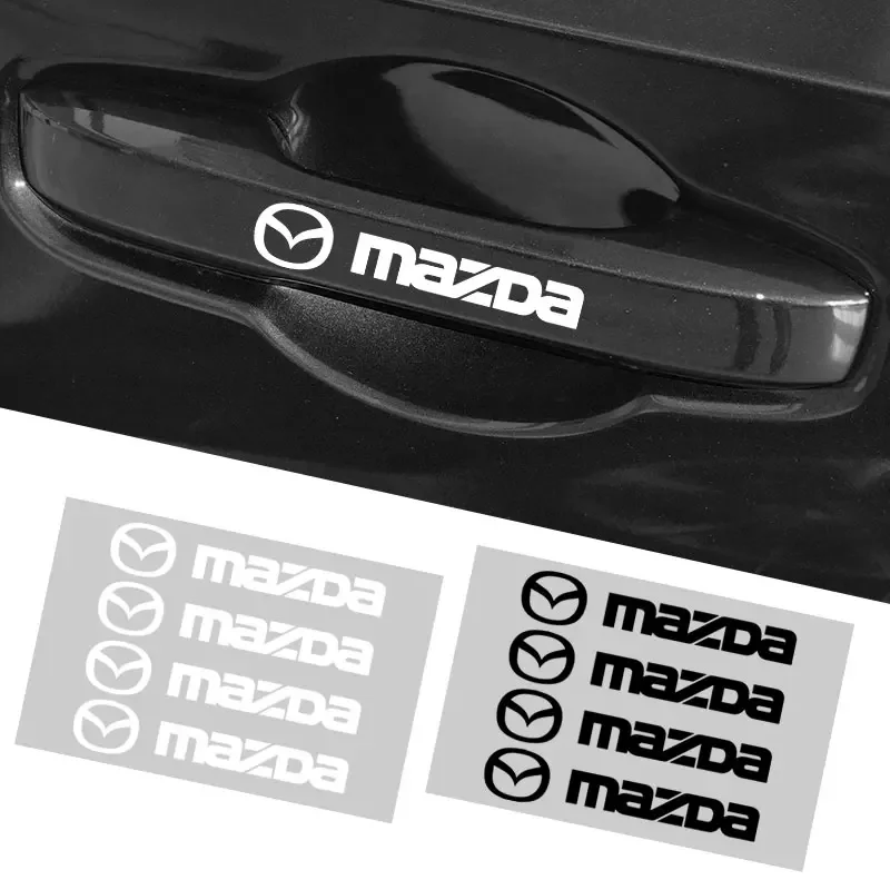 4Pcs Car Logo Car Door Handle Anti Scratches Stickers For MAZDA 2 3 6 ATENZA 3 BK BL 5 CR CW 6 II GH CX-7 ER MX-5 NC Car Goods