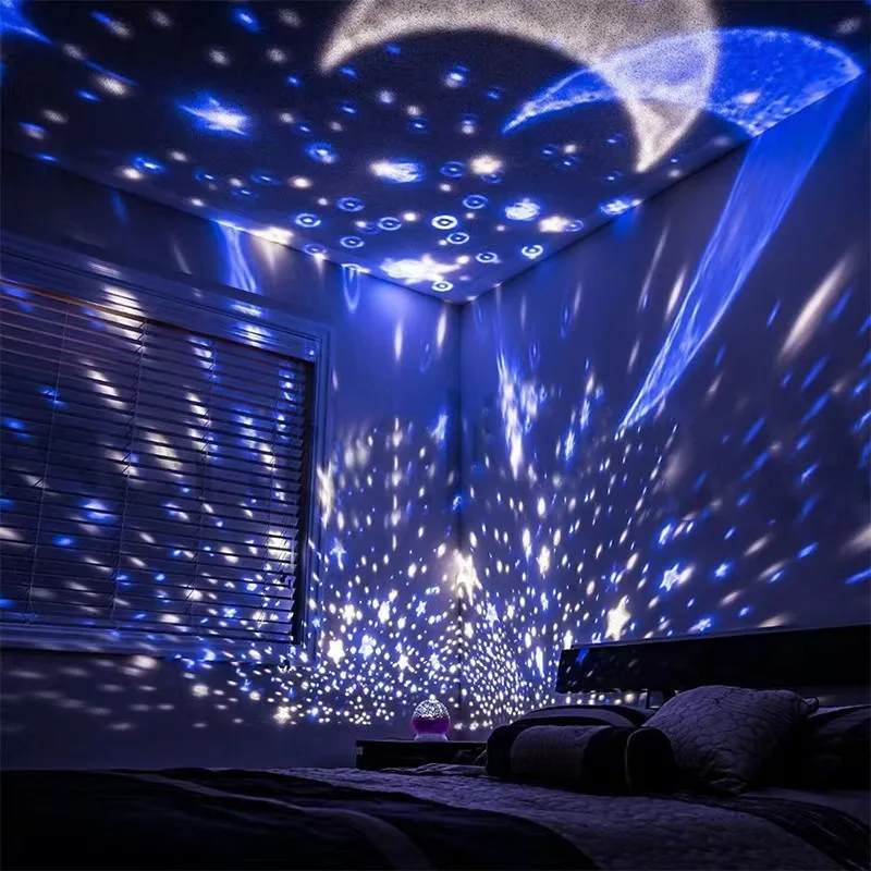 Starry Sky Projection Lamp Dreamy Colorful Rotating Romantic Laser Starry Sky Nightlight USB Atmosphere Desk Lamp