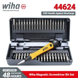 Wiha 44624 Set di Micro-bit 40 in 1 Set di punte per cacciavite dissipativo elettrostatico magnetico con asta di prolunga Z6901C4 Safe Storage