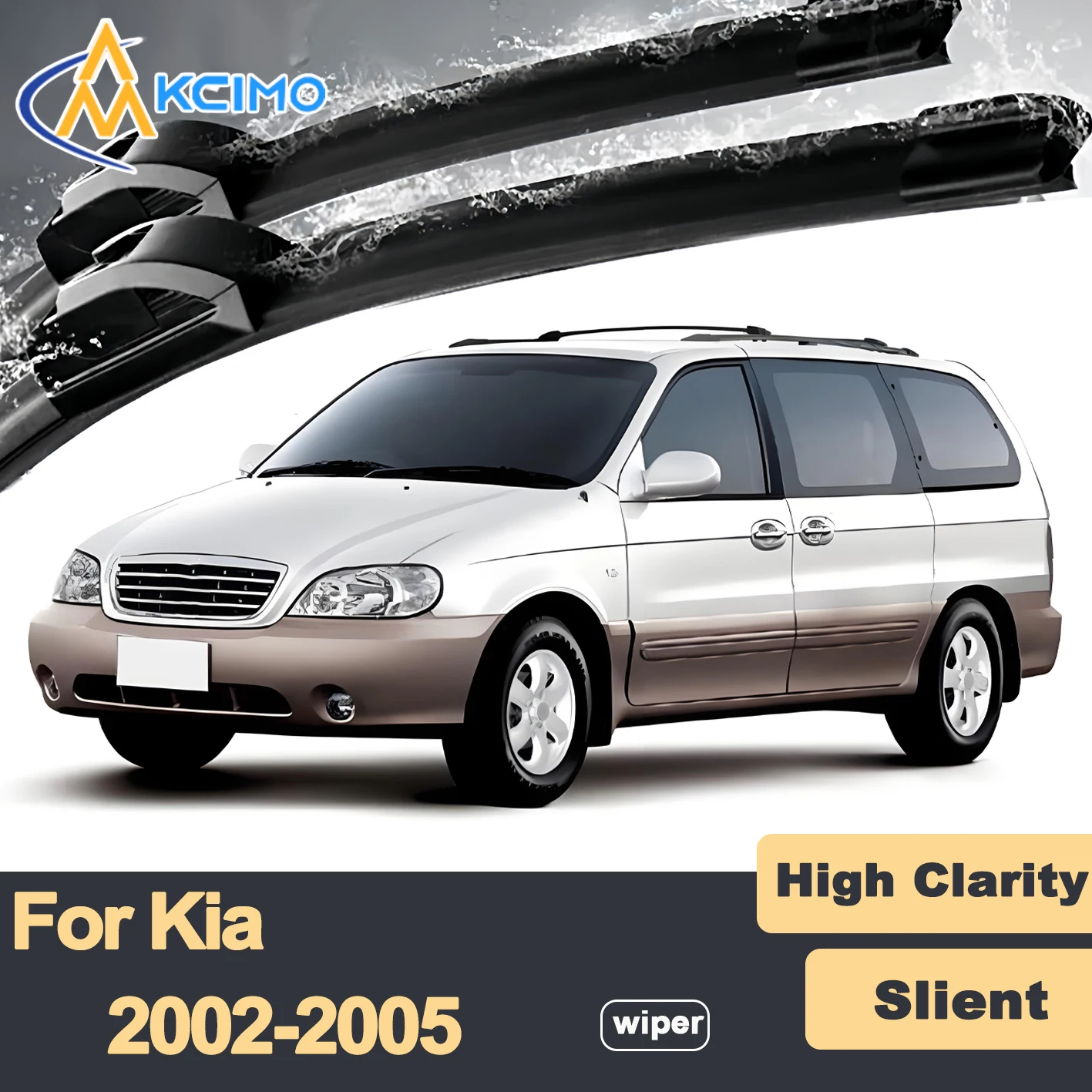 

Premium Rubber Durable Silent Windshield Wiper Blades 2pcs for Kia Carnival KV-II 2002-2005 Sedona Naza Ria