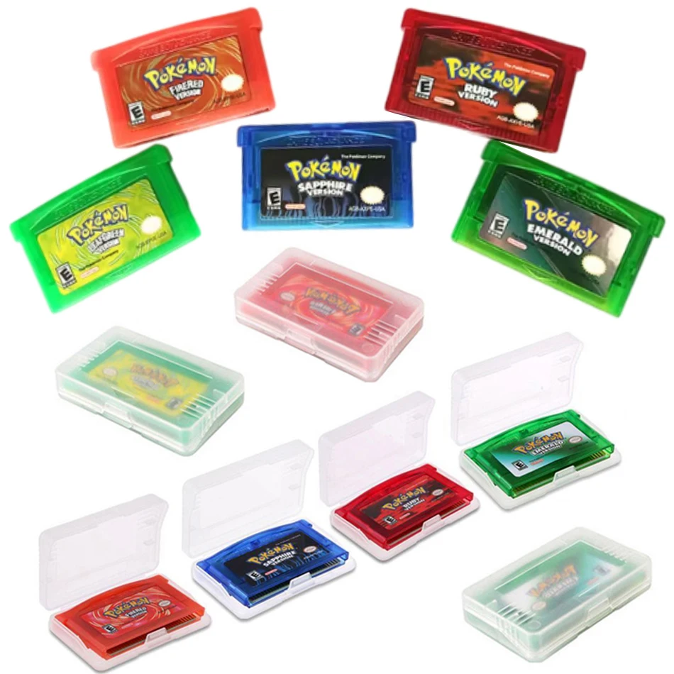 Tarjeta de juego NDSL/GBM/GBASP GBA, casete de juego clásico, superventas, monstruo de bolsillo, rojo, azul, esmeralda, hoja roja fuego