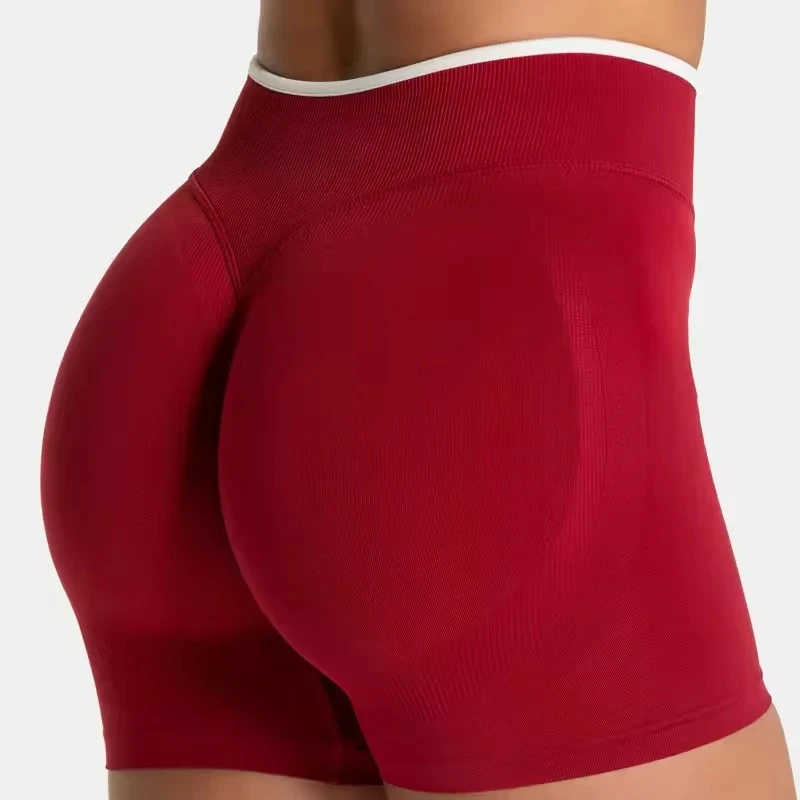 Naadloze yogashorts voor buitenkleding, heupliften en lichaamsvormende sportshorts, fitnesssportshorts - afbeelding 2