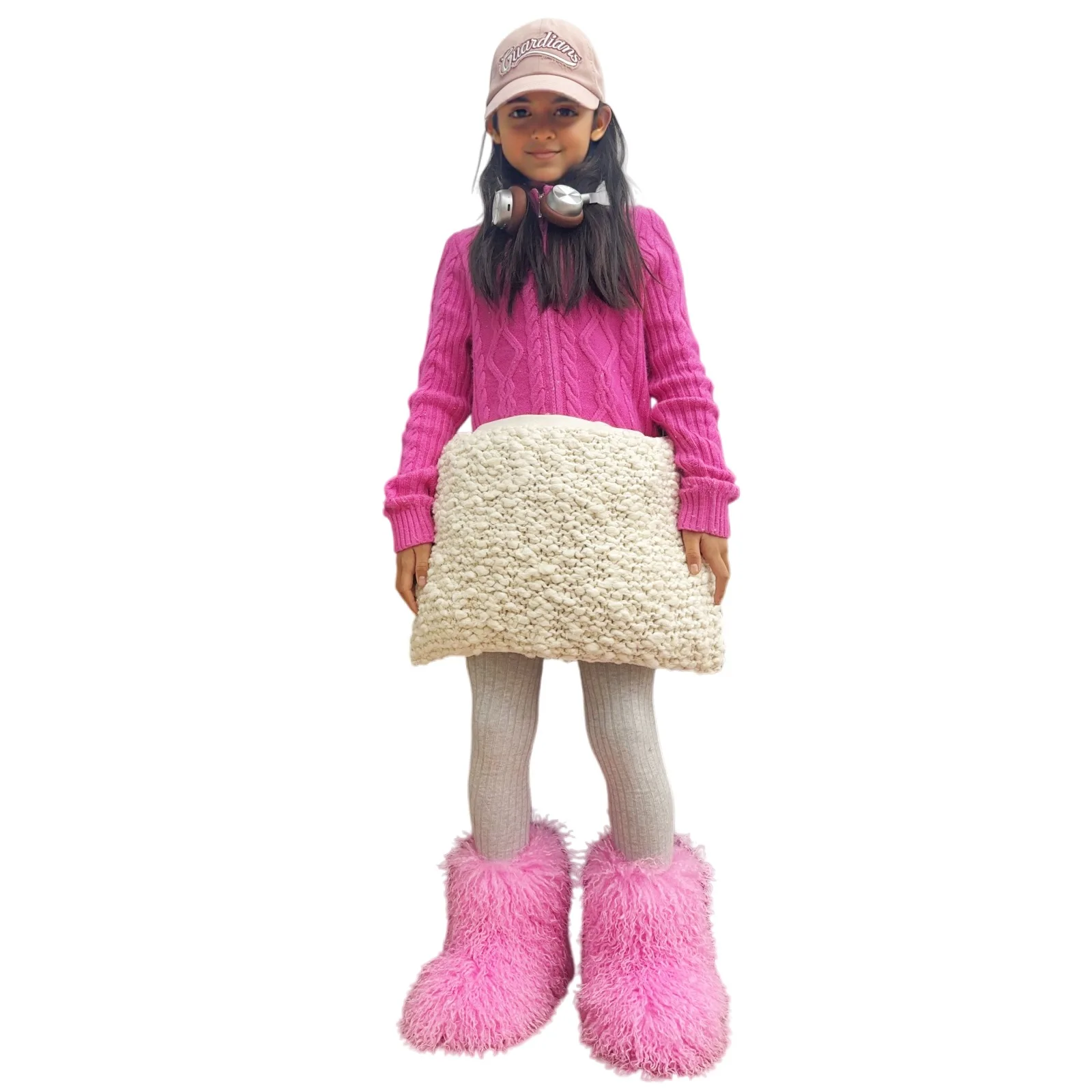 

Hot Kids Warm Fur Boots Kids Winter Plush Faux Fur Snow Boots Ladies Furry Outdoor Slip On Shoes Female Cozy Fuzzy Cotton Boot