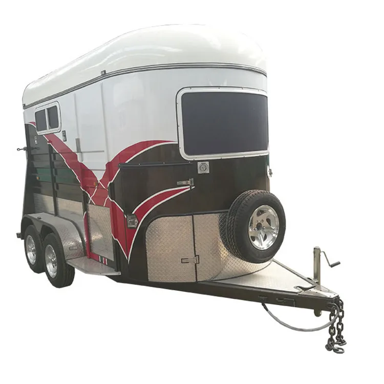 2024 Factory supply 2 horse straight load trailer deluxe horse trailer truck with living quarters