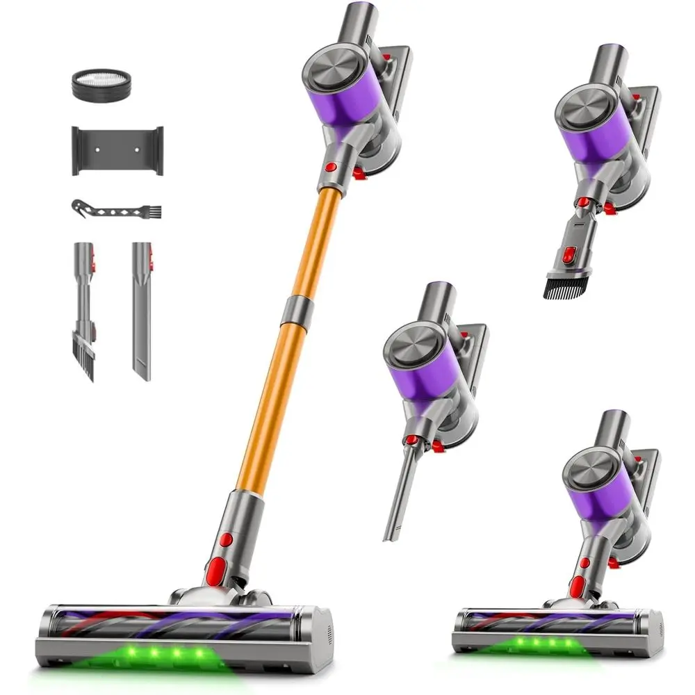 

38Kpa Powerful Suction Vacuum Cleaner with LED Light, Detachable Battery, 8-in-1 Lightweight Handheld Vacuum for Pet Hair, Carpe