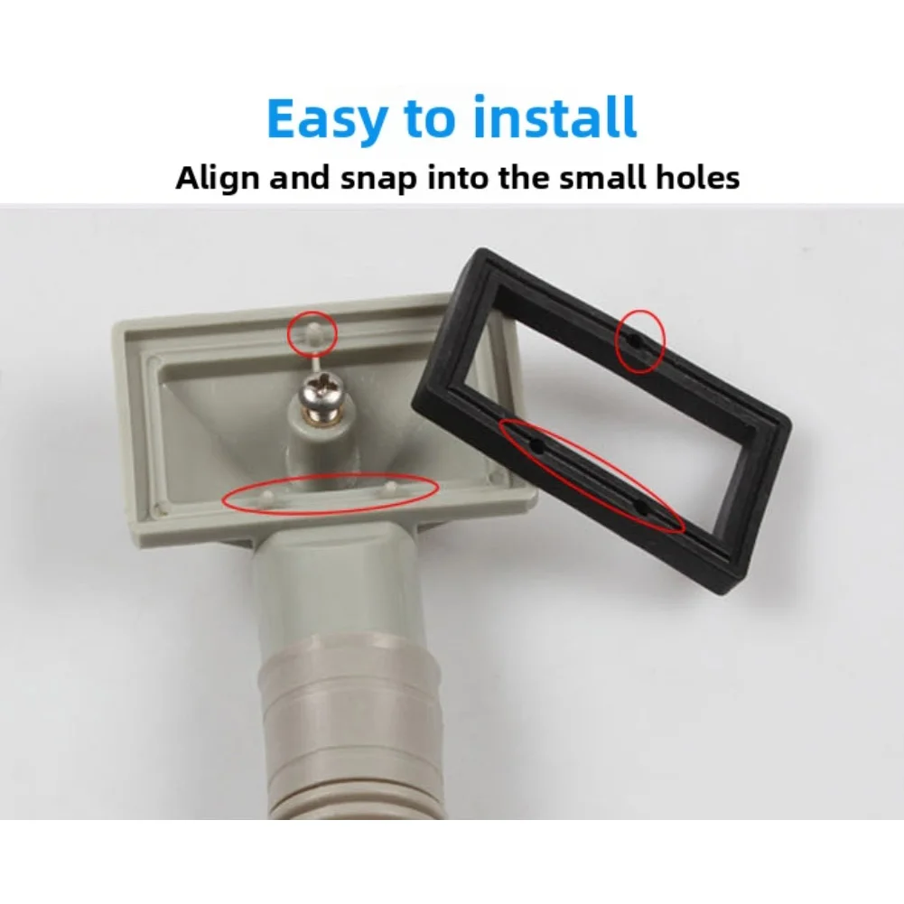 2Pack Rectangular Rubber Overflow Washer 58x35mm Black For Kitchen Sink Accessories Drain Pipe Overflow Sealing Parts