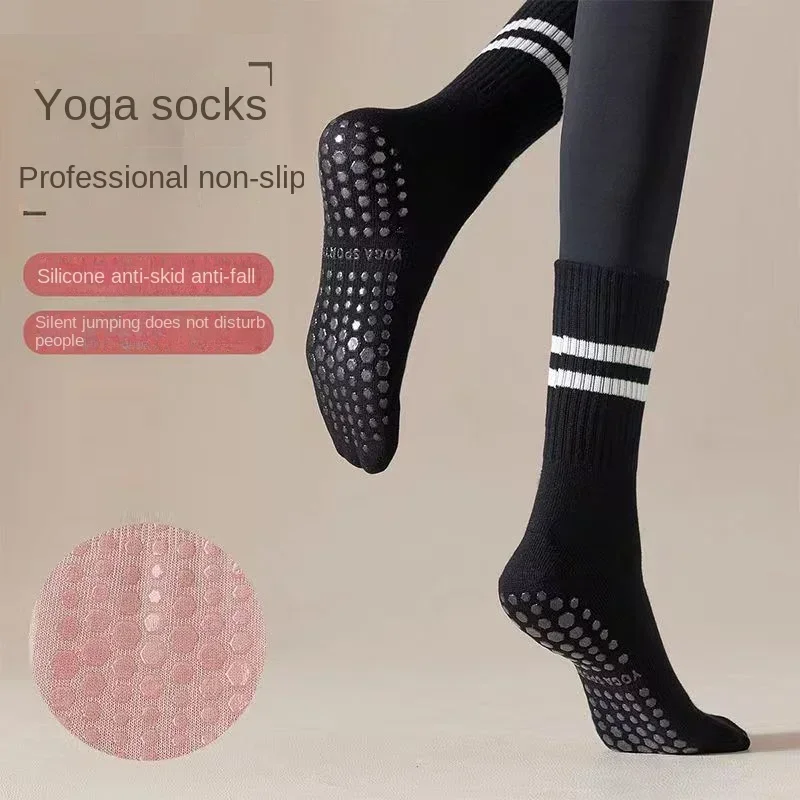 Sports Cotton Bottom 8 Socks Mid-tube Colors Professional Non-slip Silicone Indoor Fitness Socks Gym Dance Pilates Yoga Socks