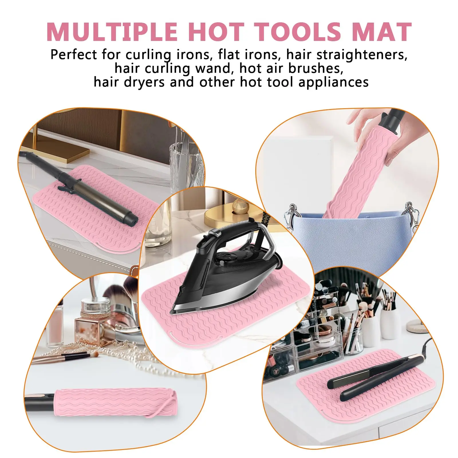Silicone Heat Resistant Mat For Hair Insulation Mat Portable Hot Tools Pad Straightener Curling Stick Curler Flat Irons