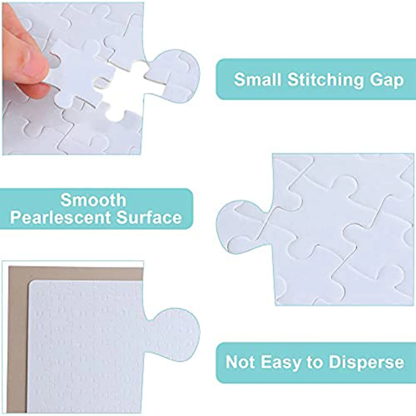 1/2Sets Sublimation Blanks Puzzles White Jigsaw Puzzle DIY Blank Puzzles Heat Transfer Wooden Puzzle UV Panel Wedding Stickers