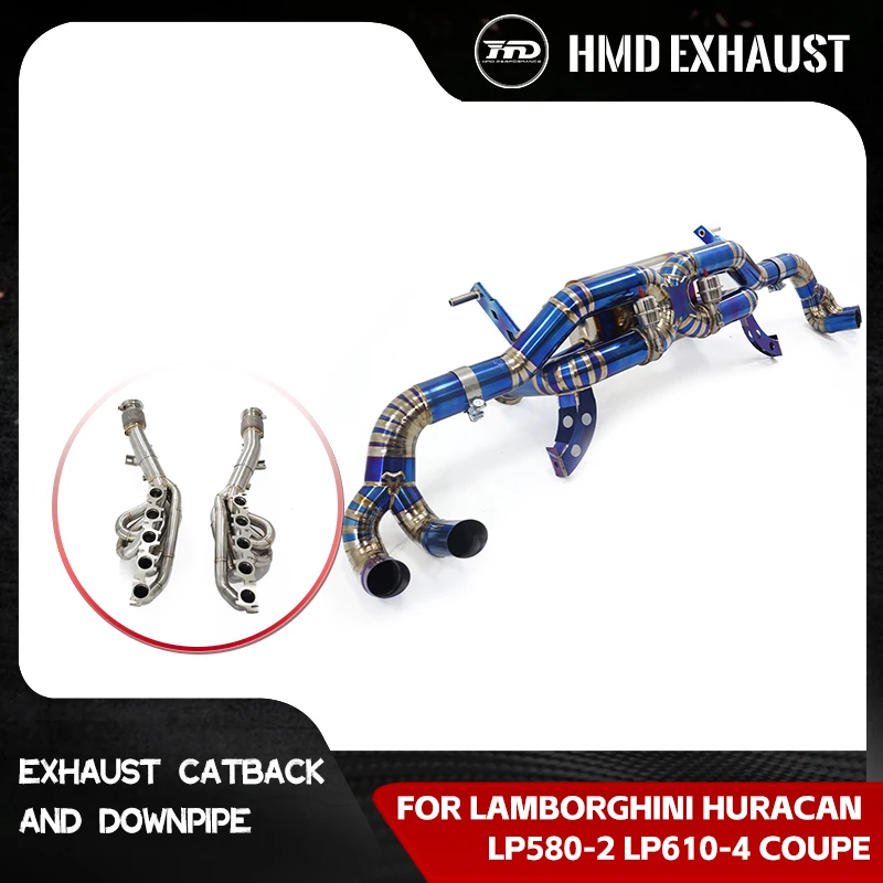 

HMD Hot Sales Customization Performance SUS304 Headers for Lamborghini Huracan LP580 LP610 V10 TC4 Catback Pneumatic Valve