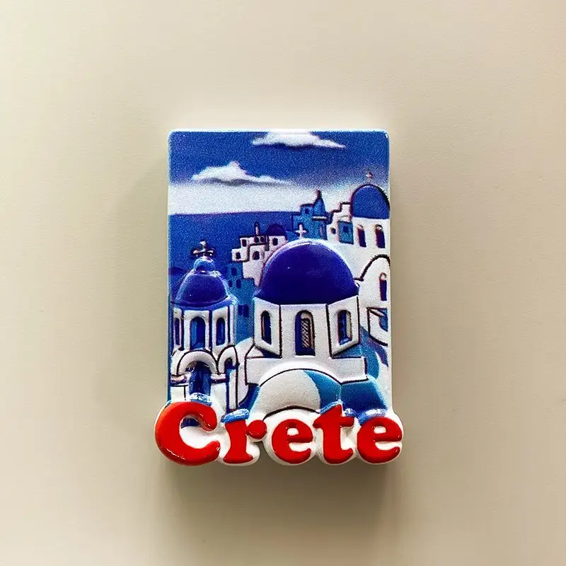 

Santorini, Greece Refrigerator Magnet Blue Roof Church Ornament High-Value Travel Souvenir Unique Gift