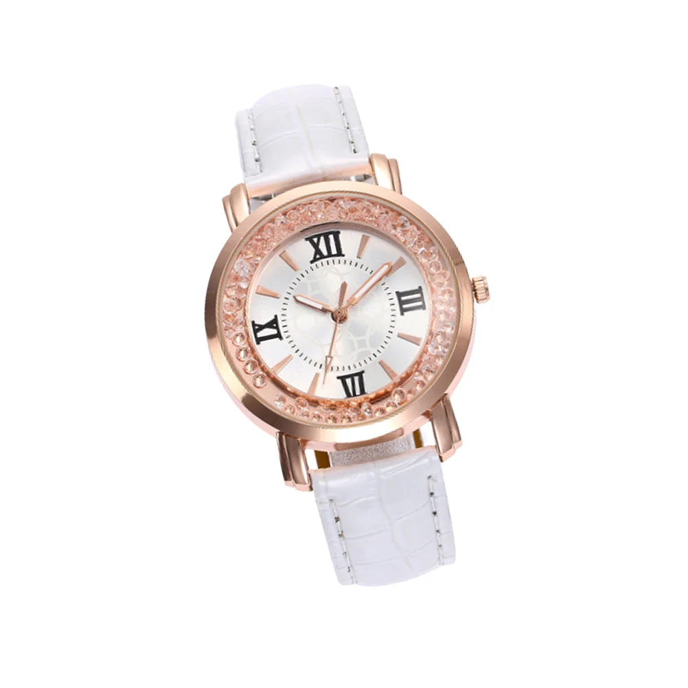 

Elegant Quartz Watch Women Wrist Watch Creative Wristband White Silent Precise Moving Suitable Any Occasions Best Gift