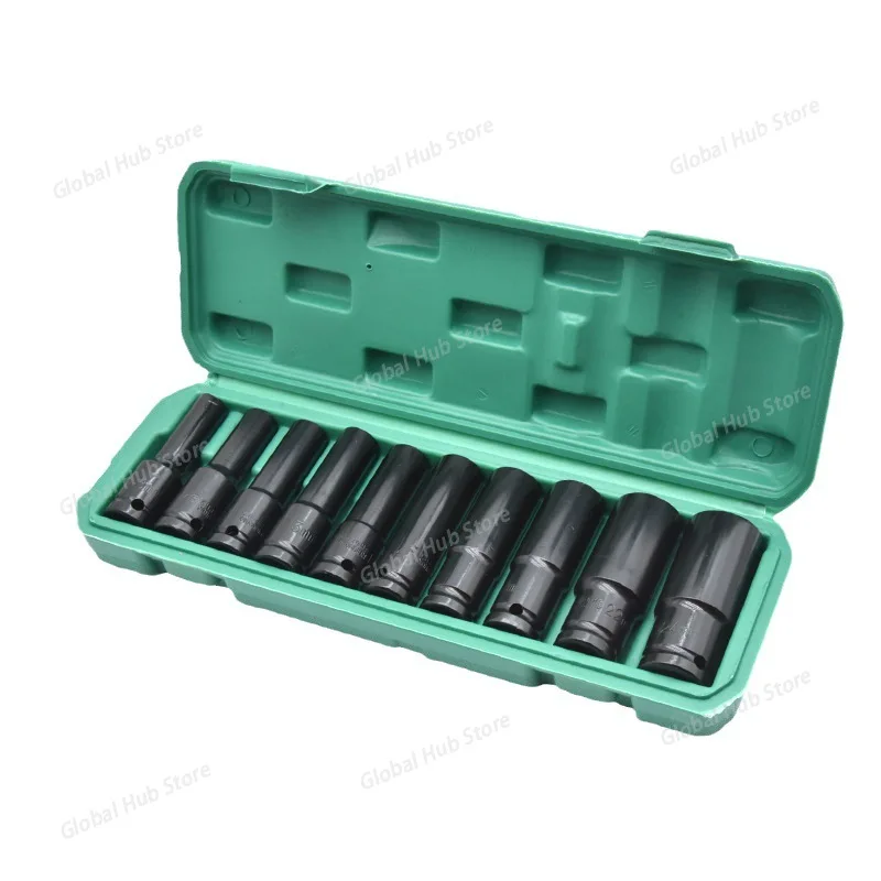 1/2 Deep Impact Wrench 8-24mm Socket Set Hexagon 78mm Length Mechanical Workshop Tool Hexs High Carbon Steel Electric Spanner