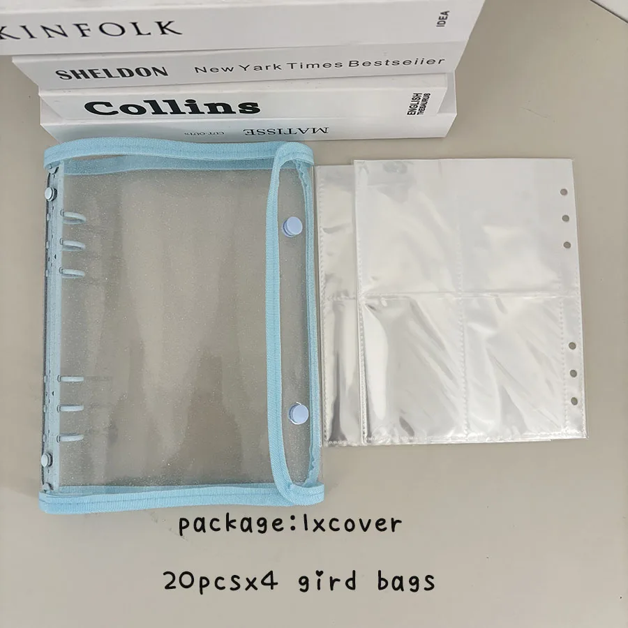 SKYSONIC A5-Ordner mit doppelter Schnalle, 10 Stück Nachfüllhüllen, Taschen, DIY-Fotosammelbuch für lose Blätter, Kpop-Organizer-Halter – Detail 18