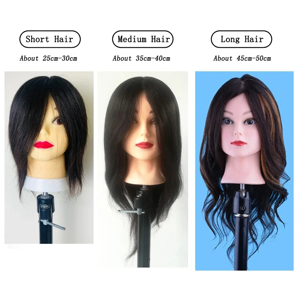 100% Human Hair Training Head Can Be Curly Professional Mannequin Hairdressing Dolls Female Hairdressing For Braiding Styling