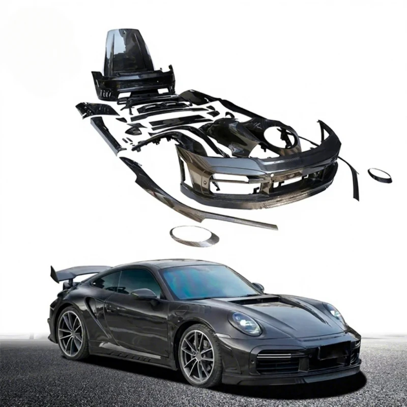 Practical 992 Body Kit GT3RS Style Front Rear Bumper Exhaust Semi Carbon Sport Universal Fit Car Guard