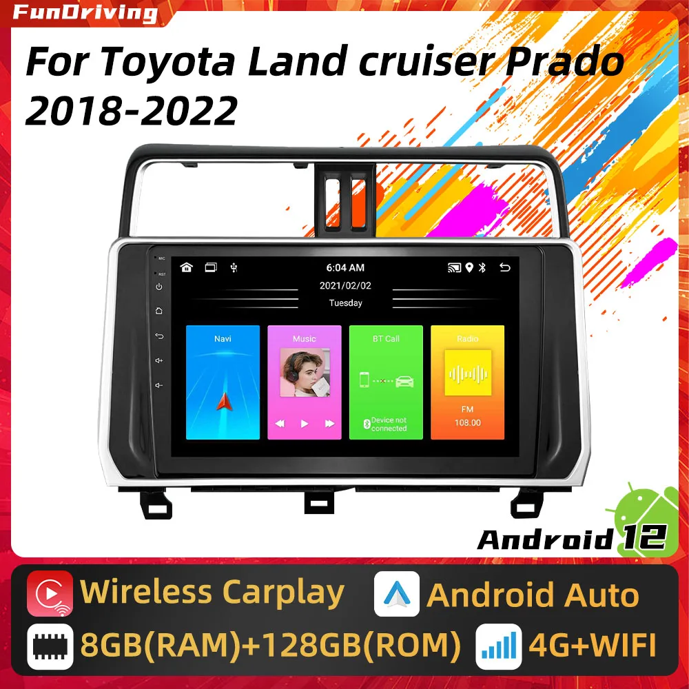 

2 din Android Car Radio for Toyota Land cruiser Prado 2018 - 2022 Stereo Multimedia GPS Navigation Wifi FM Carplay Androidauto