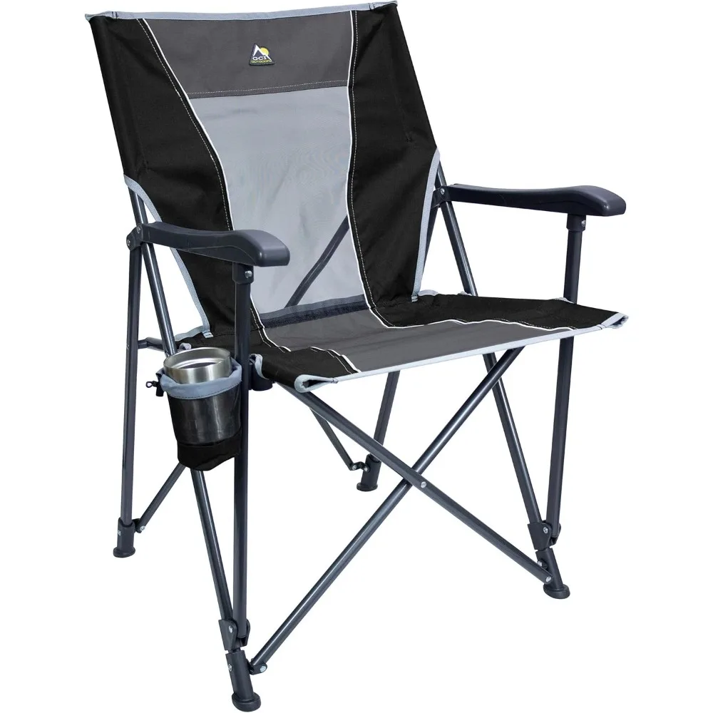 

Portable Folding Camping Chair for Adults, Heavy Duty with Adjustable Cup Holder and Carry Bag