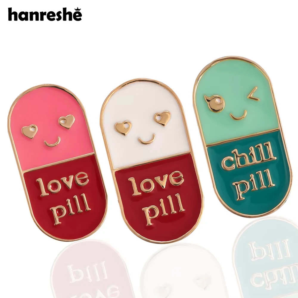 Hanreshe Colorful Pills Enamel Brooch Pin Medical Pharmacist Cute Jewelry Lapel Badge for Doctor Nurse Gifts