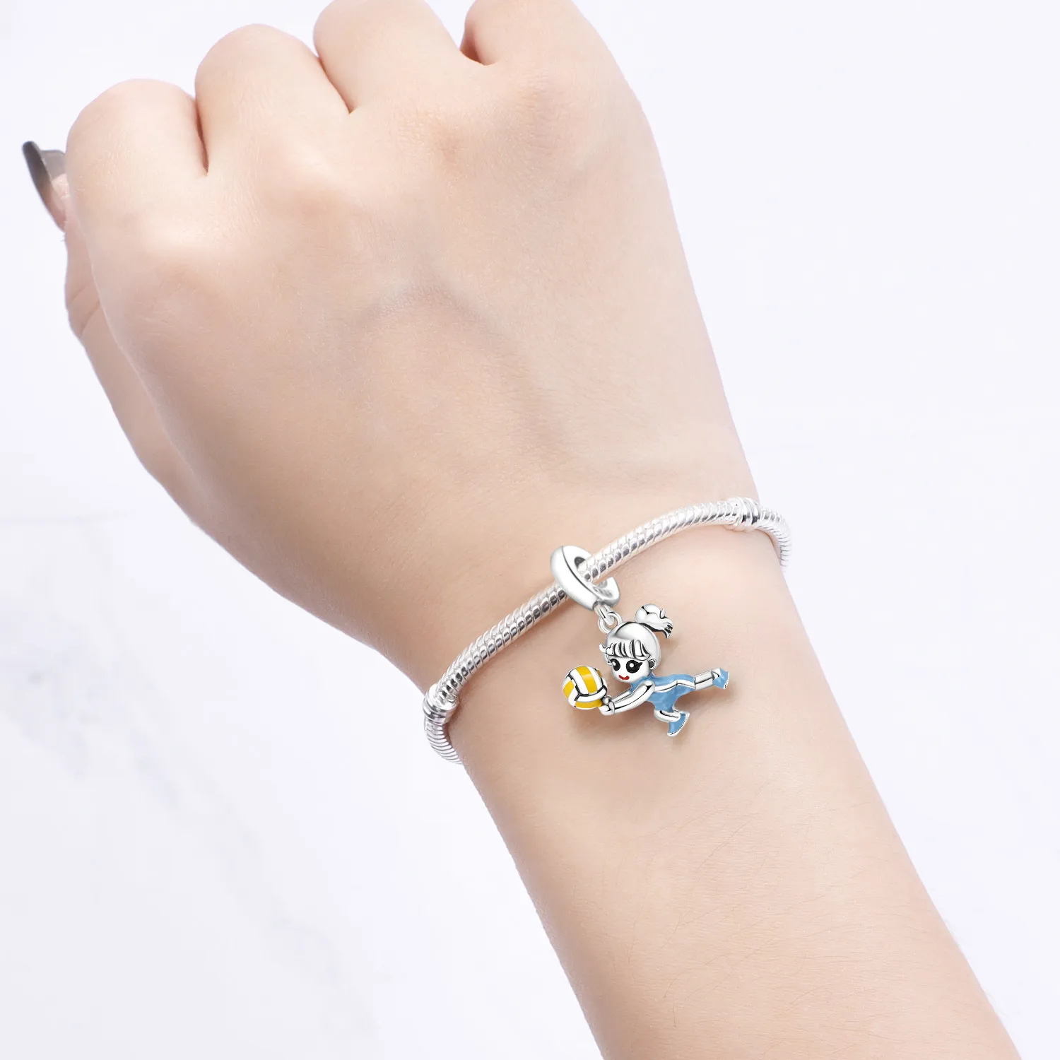 Оригинальный кулон из стерлингового серебра 925 пробы, спортивный волейбольный кулон для девочек, бутик для женщин, идеально подходит для подарка на день рождения, ювелирные изделия