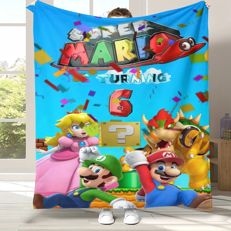 

Фланелевое одеяло с рисунком в стиле ретро M-Mario Bros, ультрамягкое теплое плюшевое одеяло для дома, спальни, кровати, дивана, кемпинга, пикника, подарок