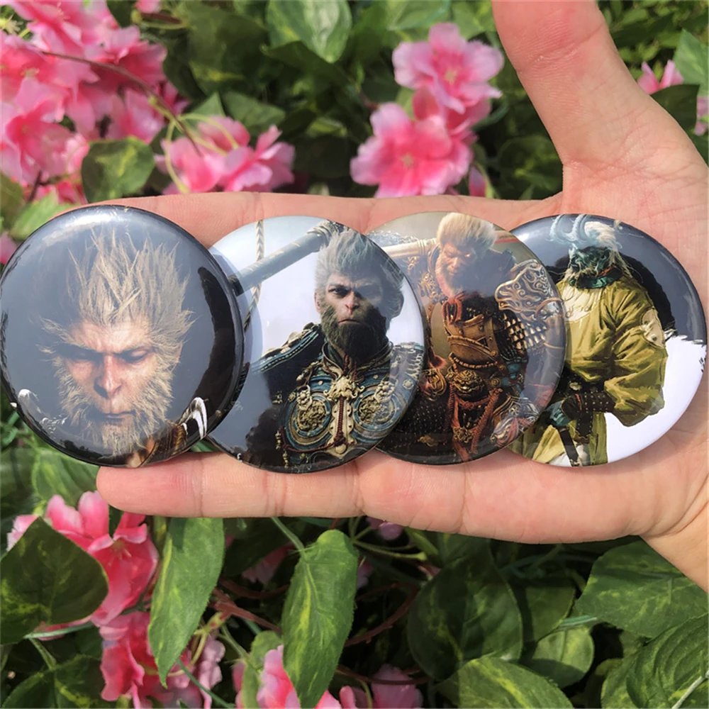 

Game Black Myth: Wukong Chinese Mythology The Journey Pilgrimage to the West Cosplay Badge Pin SPTE Tinplate Brooch Prop ﻿