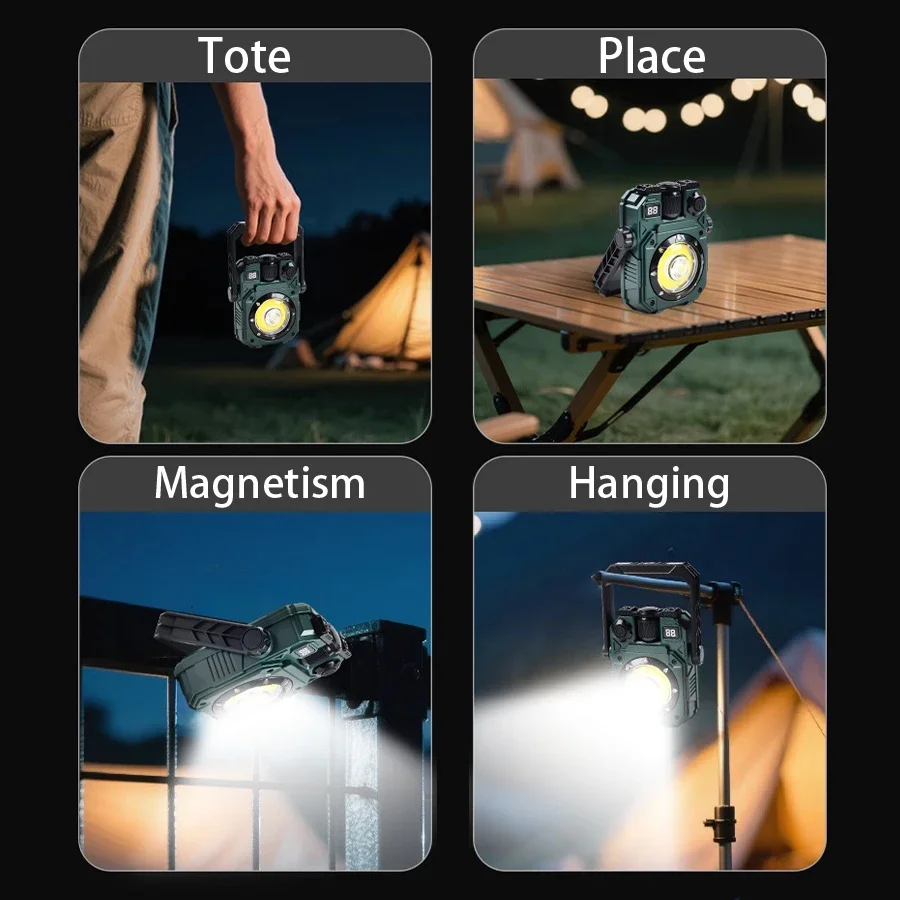 D2 LED Mini Keychain Light Pocket Work Light COB Flashlight USB Rechargeable Emergency Flashlight for Outdoor Camping Fishing