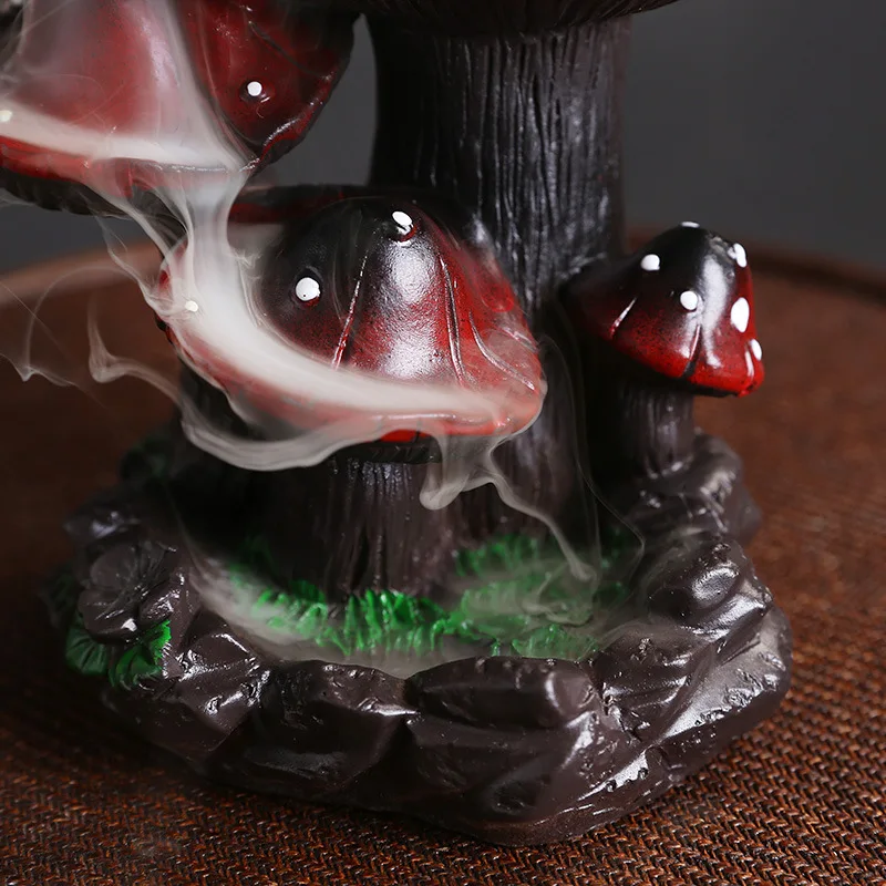 

High-end Resin Reflux Incense Burner Home Decoration Creative Mushroom High Mountain Flowing Water Tabletop Ornament