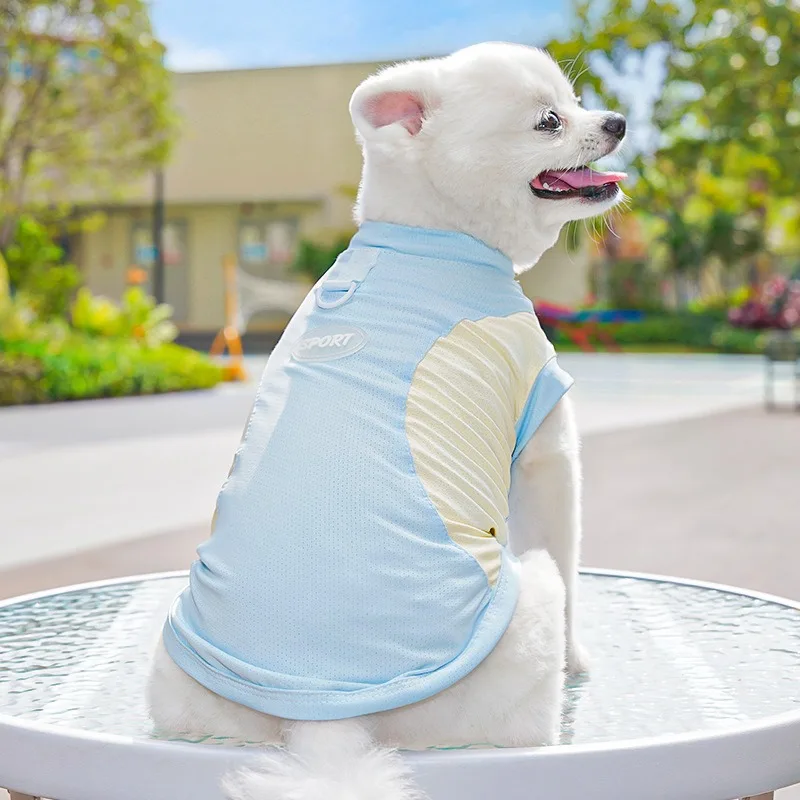 

Cool Yorkshire Vest Anti Hair Fall Dog Clothes Summer Ice Silk Quick Dry Teddy T-Shirt Pet Breathable Short Sleeve