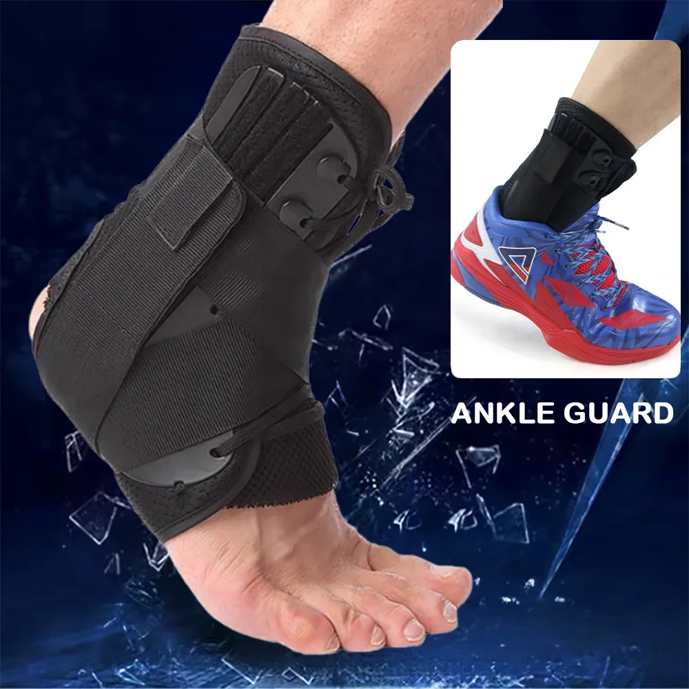 

Sprained Ankle Brace Support Lace Up Ankle Guard Football Sports Safety Unisex Ankle Splint Fixation Bandage Straps Stabilizer