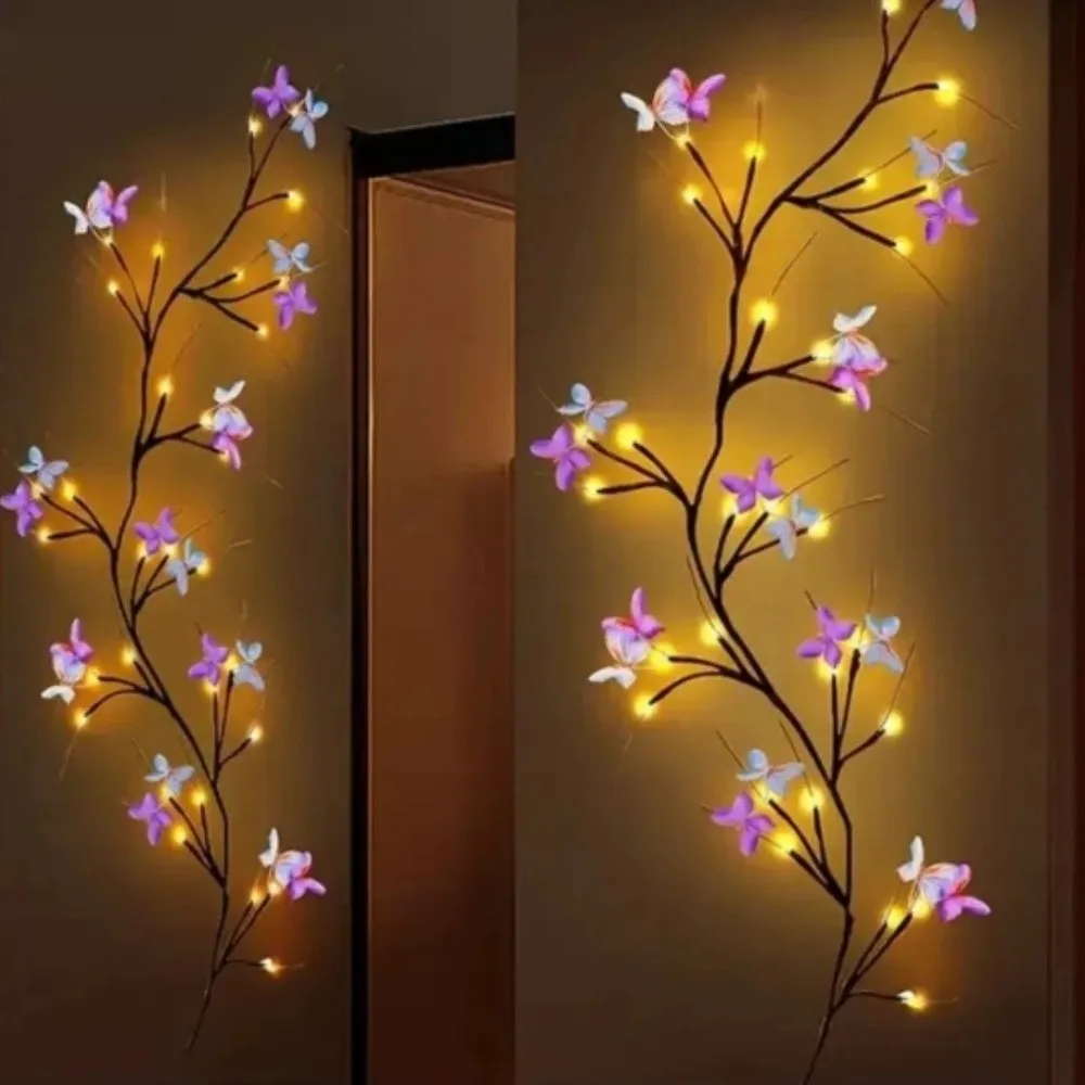 

30 LED Willow Vine Light 8 Lighting Modes Waterproof Tree Branch Light Party Holiday Decoration USB Powered Butterfly Tree Light