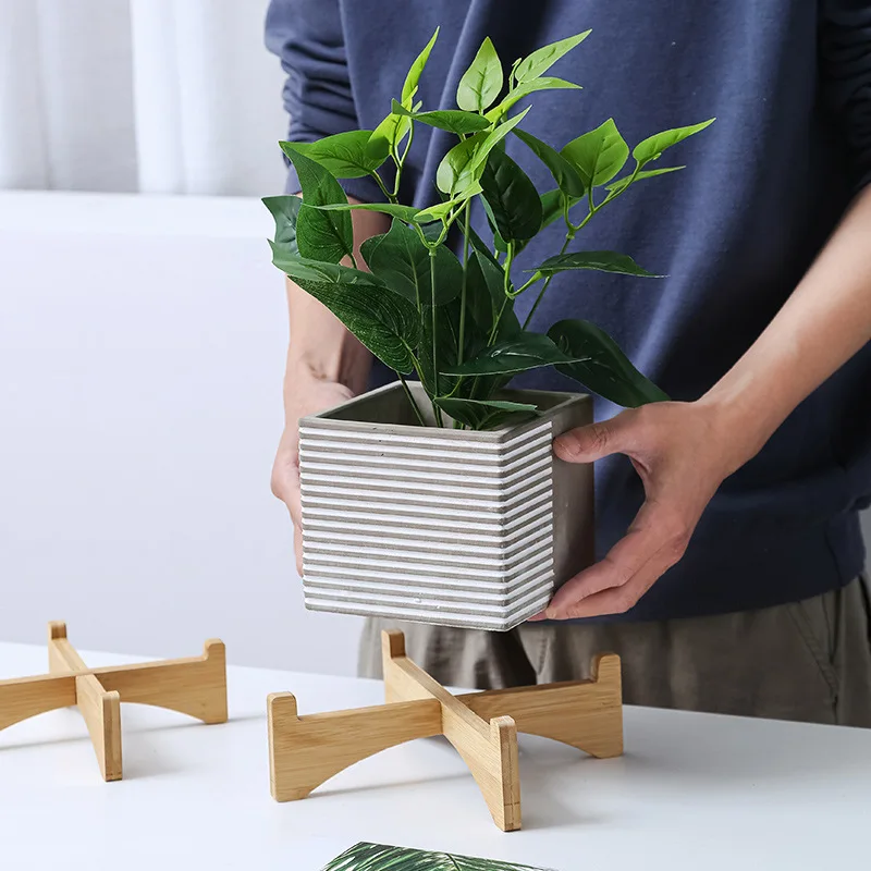 Communautés teur en Bois Minimaliste de Style Nordique Ins, Grande Plante en Pot Personnalisée Moderne