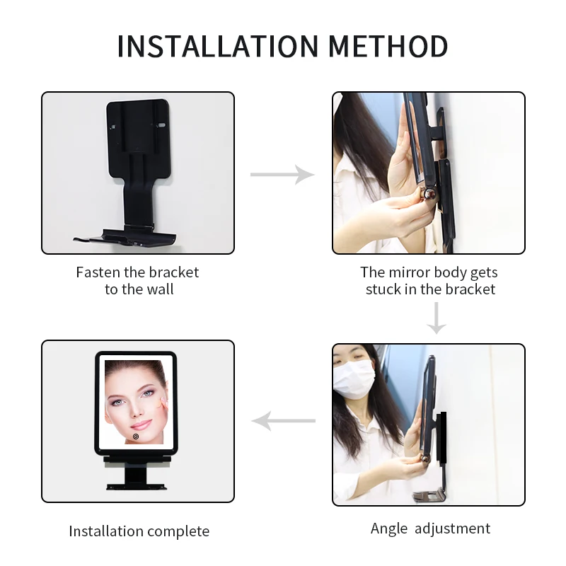 Touch Bathroom Hanging Lighted Wall Mount With Light Makeup For Shaving Anti Fog Led Fogless Shower Mirror