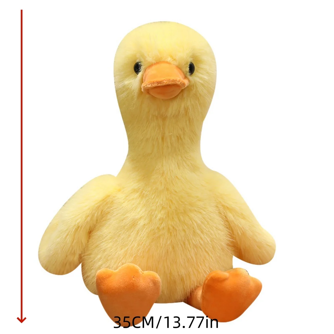 1pc 35cm/13.77in 작은 오리, 귀여운 오리 장난감, 큰 노란색 오리 봉제 인형, 검은 오리 수면 베개, 어린이 인형 캐치