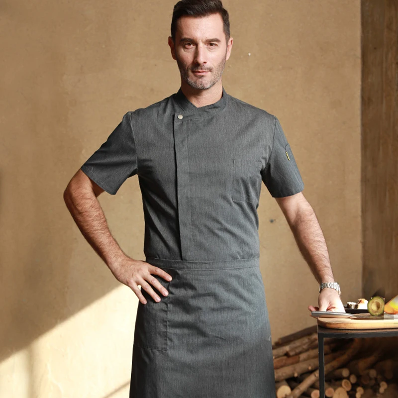 Cappotto da cuoco giacche da cuoco uniforme professionale tuta da cuoco a maniche corte/lunghe camicie da cucina per ristorante abbigliamento da lavoro per cameriere dell'hotel