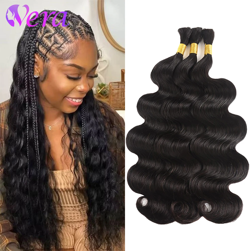 Extensions de cheveux humains bouclés brésiliens pour tresses Boho, vague de corps en vrac pour tressage, sans trame, 10A