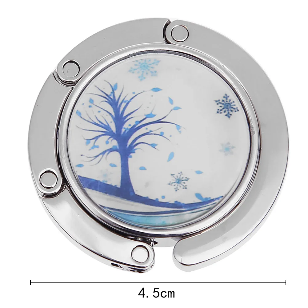 Delicate Foldable Handbag Hanger Portable Instant Bag Hanger Creatiee Stylish Landscape Pattern for Table Desk for Women Girl