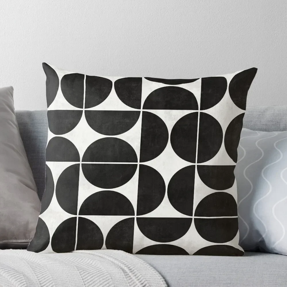 

Mid-Century Modern Pattern No.3 - Black and White Concrete Throw Pillow Covers For Sofas Pillow