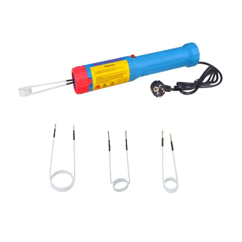 

НОВЫЙ Миниатюрный индукционный нагреватель без пламени 1400 Вт, 220 В, ручной, для удаления болтов в автомобиле, ремонтный инструмент с 3 катушками, вилка EU