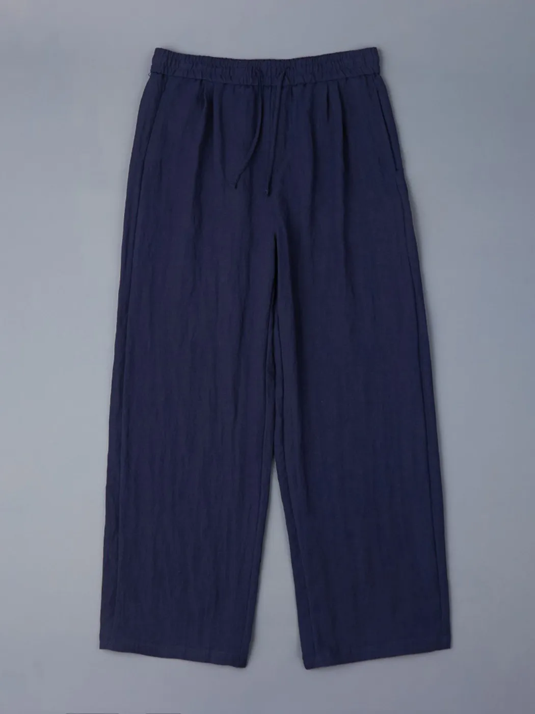 Breathable Cotton Casual Pants Women's High Waist Straight Leg Comfortable Elastic Waist Summer Cool Feeling Embroidered Trou...